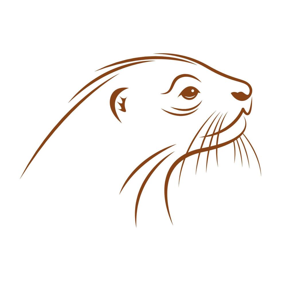 loutre icône logo conception vecteur