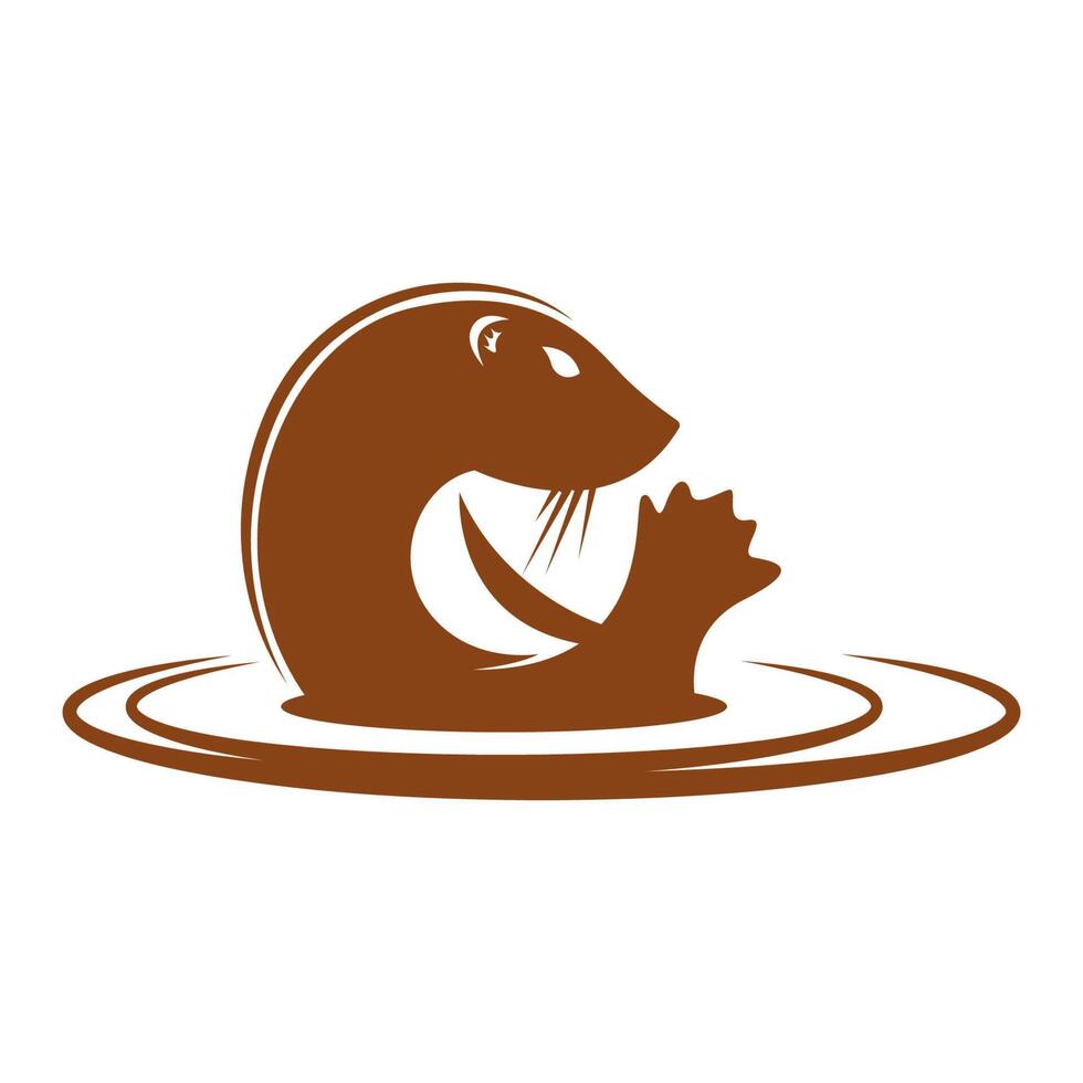 loutre icône logo conception vecteur