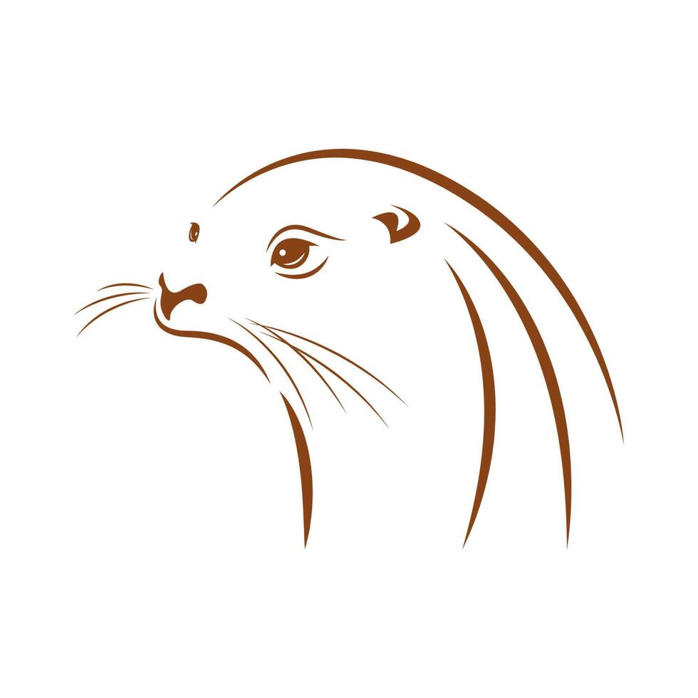 loutre icône logo conception vecteur