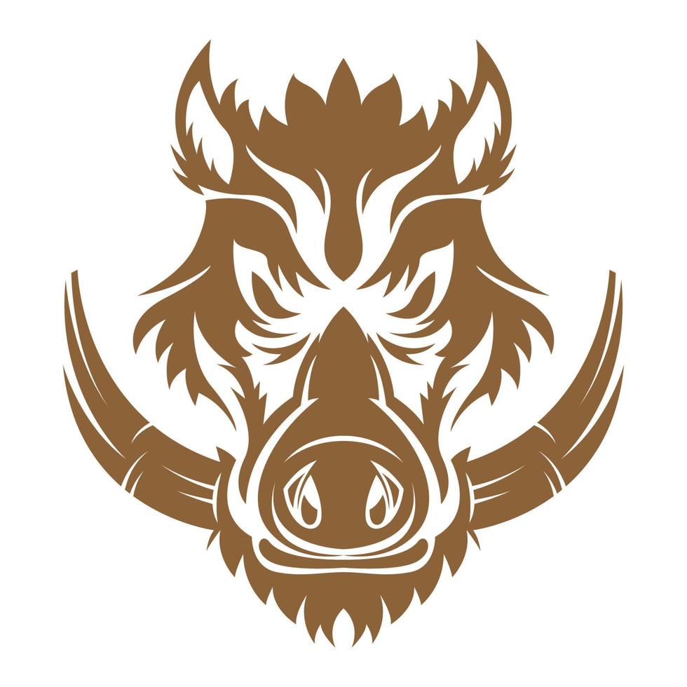 sauvage sanglier logo icône conception vecteur