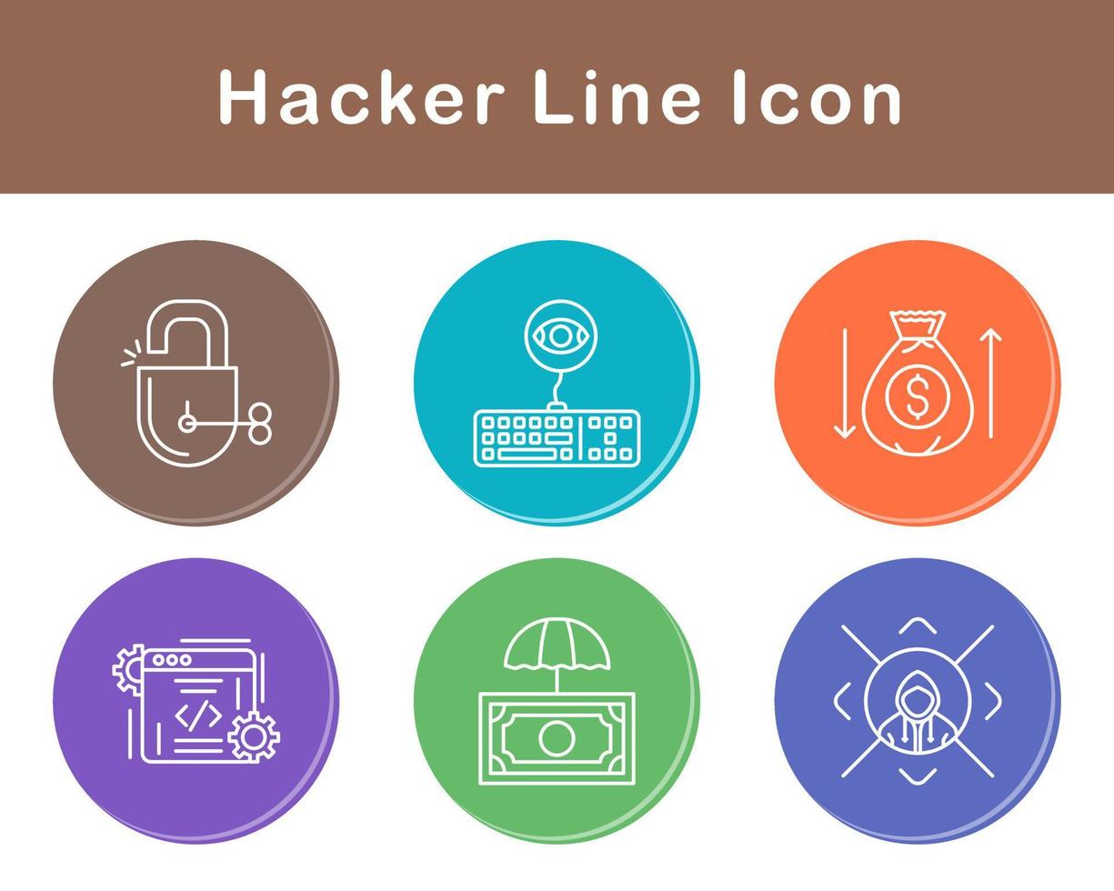 hacker, vecteur, icône, ensemble vecteur