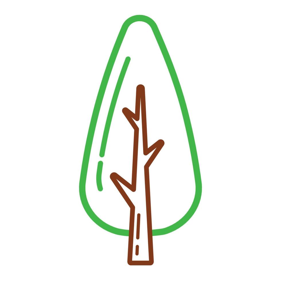 pin arbre dans ligne dessin animé griffonnage vecteur illustration isolé sur blanc Contexte