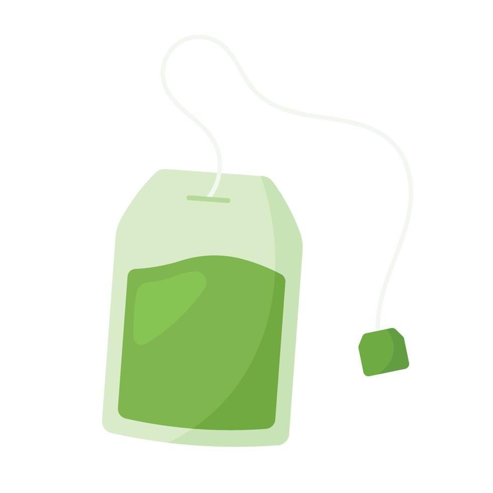 vert thé sac sachet icône vecteur illustration