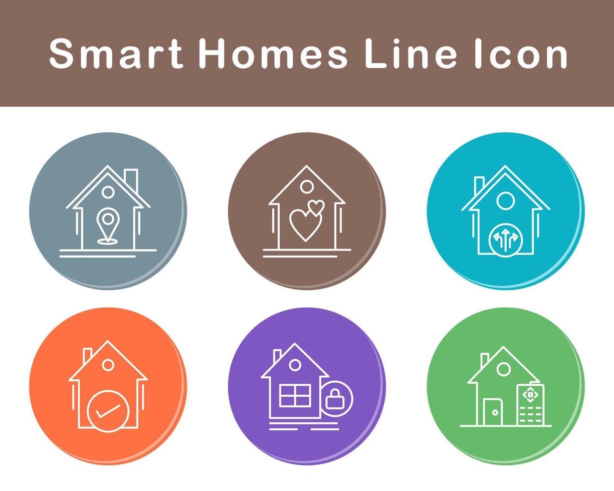 intelligent maisons vecteur icône ensemble