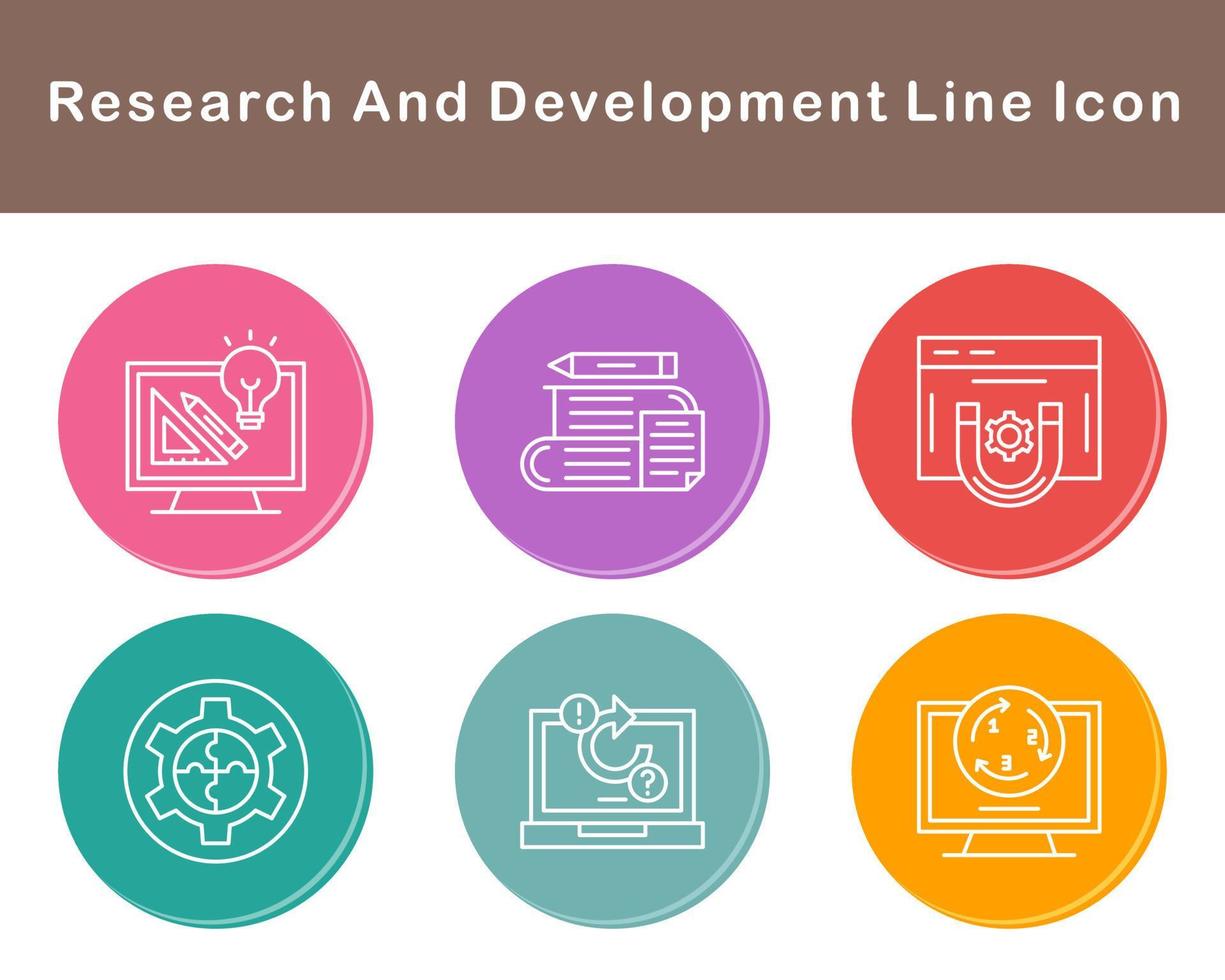 recherche et développement vecteur icône ensemble