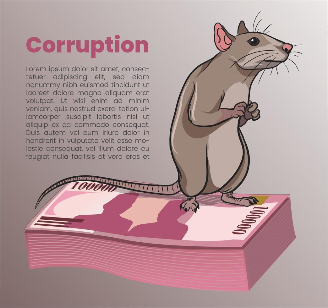 illustration de la corruption et rat vecteur