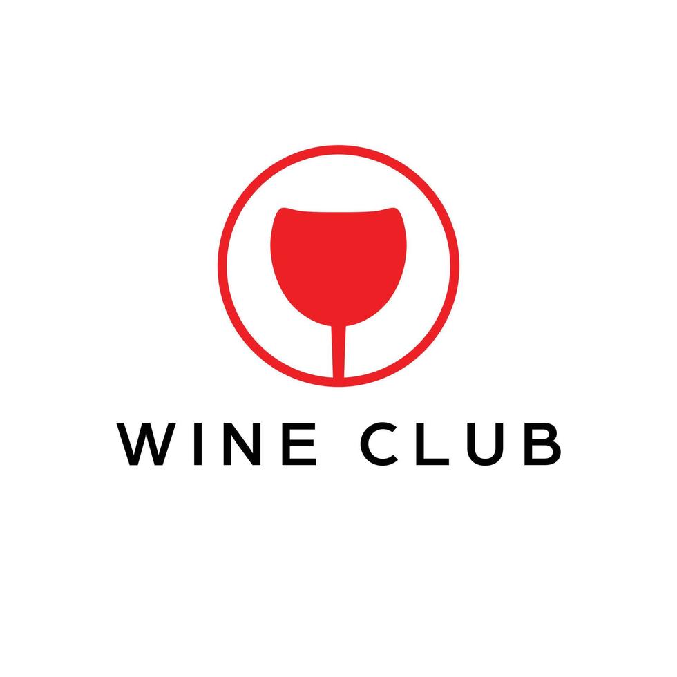 du vin club logo conception. rouge du vin verre logotype. Facile et moderne logo. vecteur