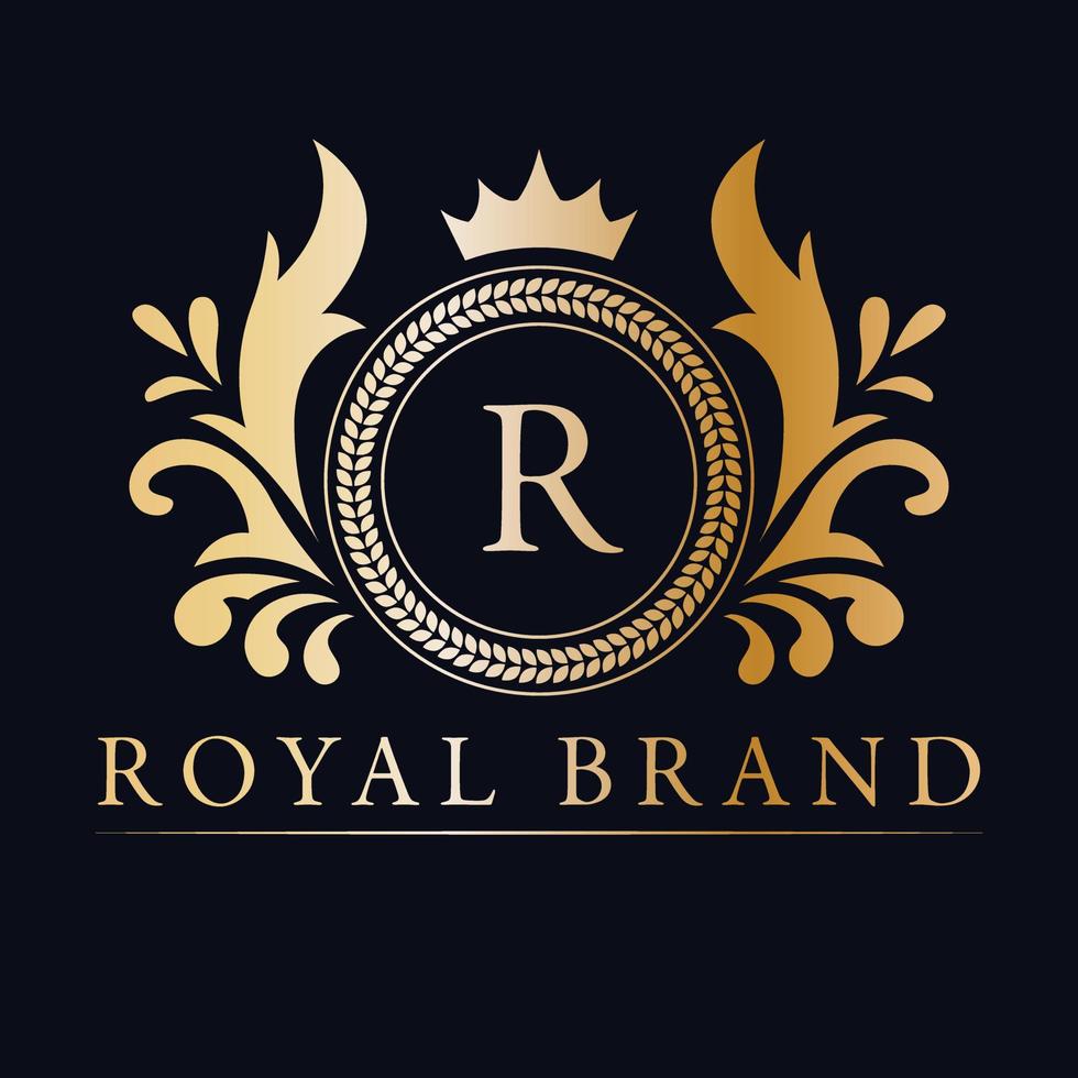 victorien Royal marque logo conception. classique luxe logotype. élégant logo avec couronne. vecteur