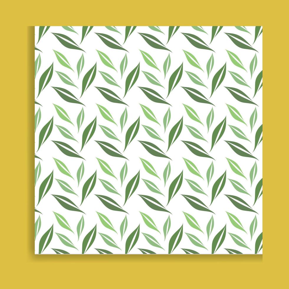 sans couture modèle avec vert feuilles sur une blanc Contexte. vecteur illustration.