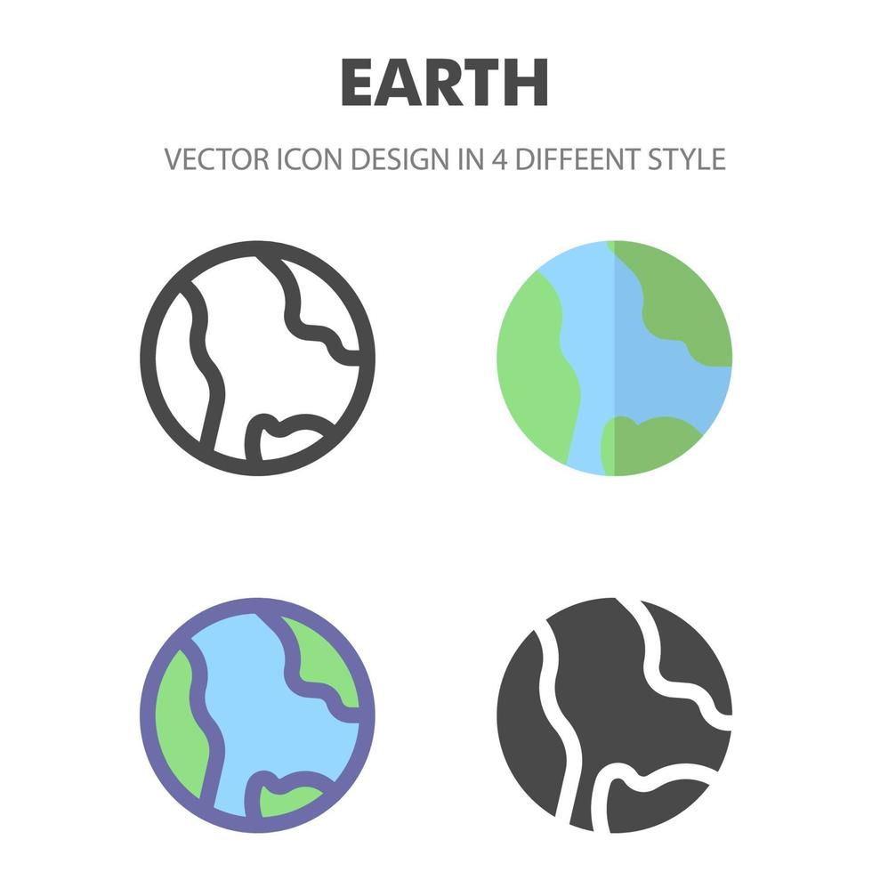 icône de la terre. pour la conception de votre site Web, logo, application, interface utilisateur. illustration graphique vectorielle et trait modifiable. eps 10. vecteur