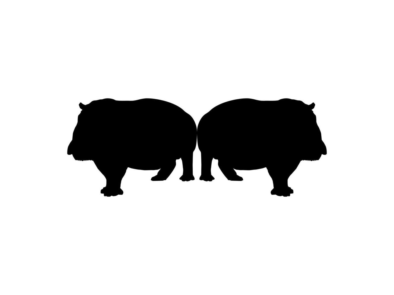paire de le hippopotame, hippopotame amphibie. silhouette pour logo, art illustration, icône, symbole, pictogramme ou graphique conception élément. vecteur illustration