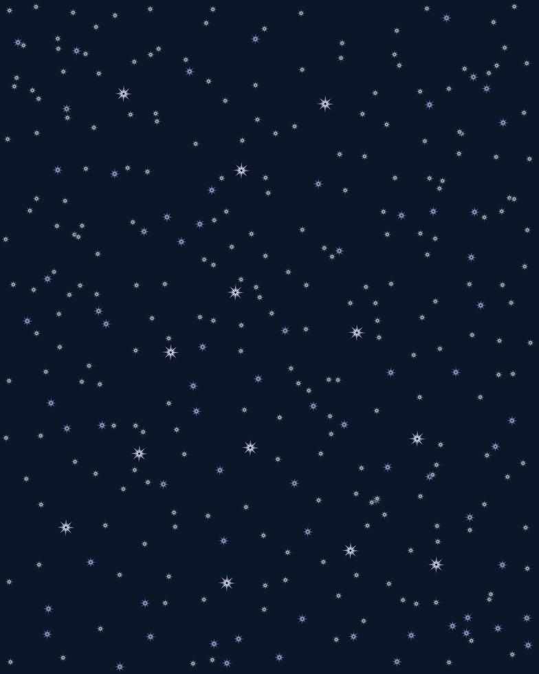 une réaliste étoilé ciel avec une bleu et blanc briller. brillant étoiles dans le foncé ciel. arrière-plan, fond d'écran, toile de fond. vecteur illustration. verticale mise en page.