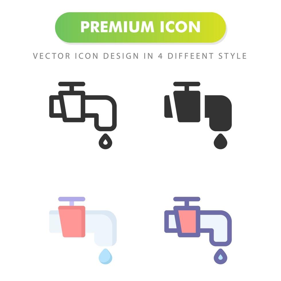 icône de robinet d'eau isolé sur fond blanc. pour la conception de votre site Web, logo, application, interface utilisateur. illustration graphique vectorielle et trait modifiable. eps 10. vecteur