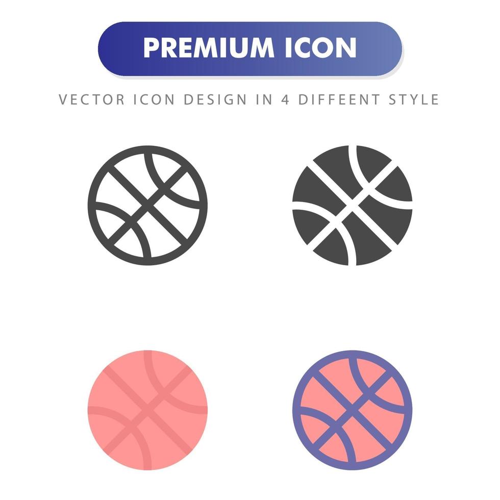 icône de basket-ball isolé sur fond blanc. pour la conception de votre site Web, logo, application, interface utilisateur. illustration graphique vectorielle et trait modifiable. eps 10. vecteur