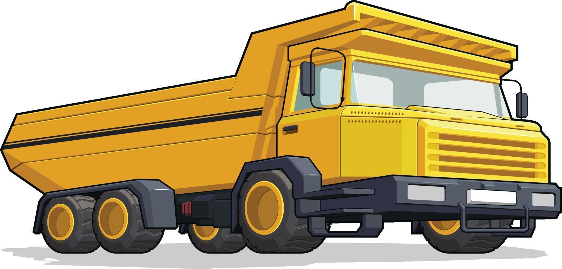 camion de transport construction dump machine lourde industrie minière dessin animé vecteur