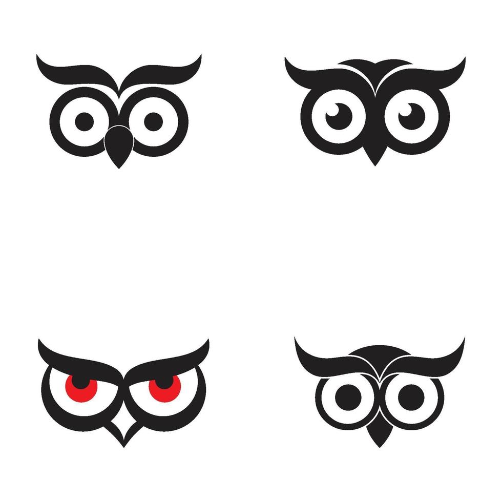 logo et symbole des yeux de hibou vecteur