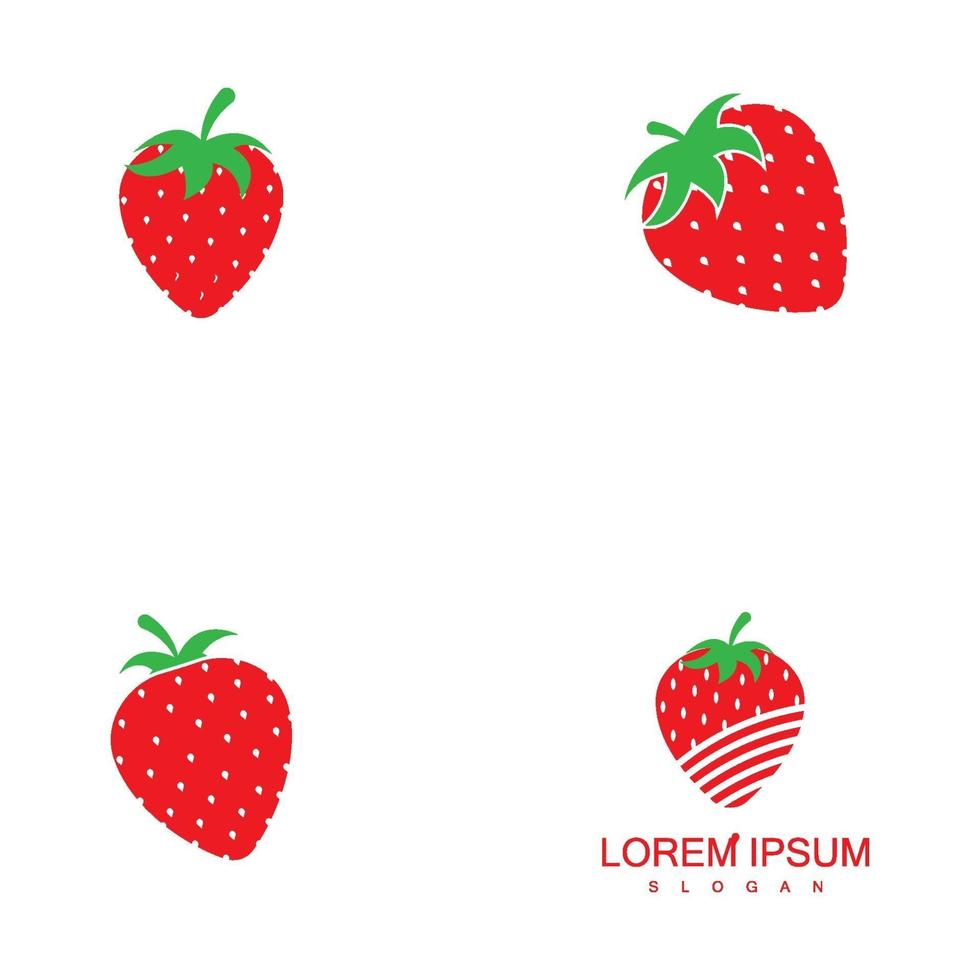 vecteur de logo et symbole de fraise