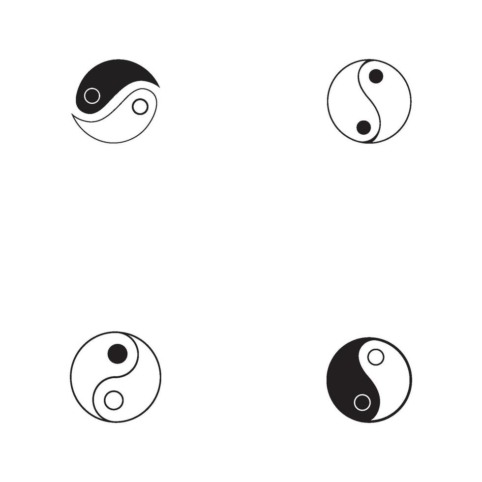 logo yin et yang et vecteur de symbole