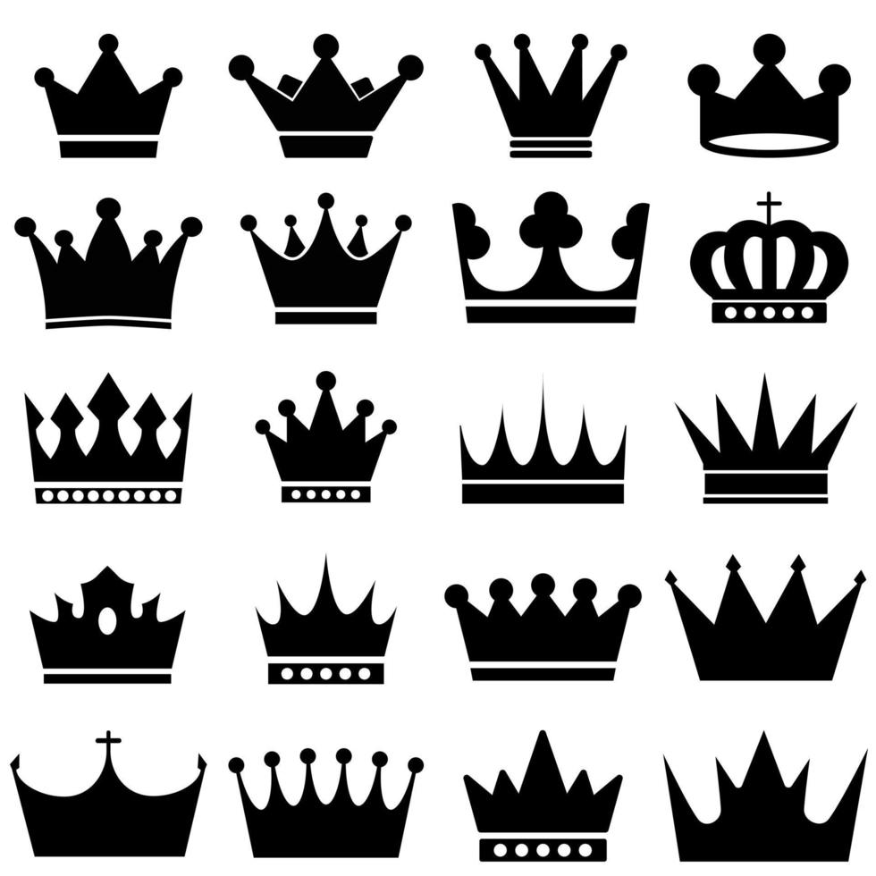 couronnes vecteur Icônes ensemble. Royal couronne illustration symbole collection. Roi logo ou signe.