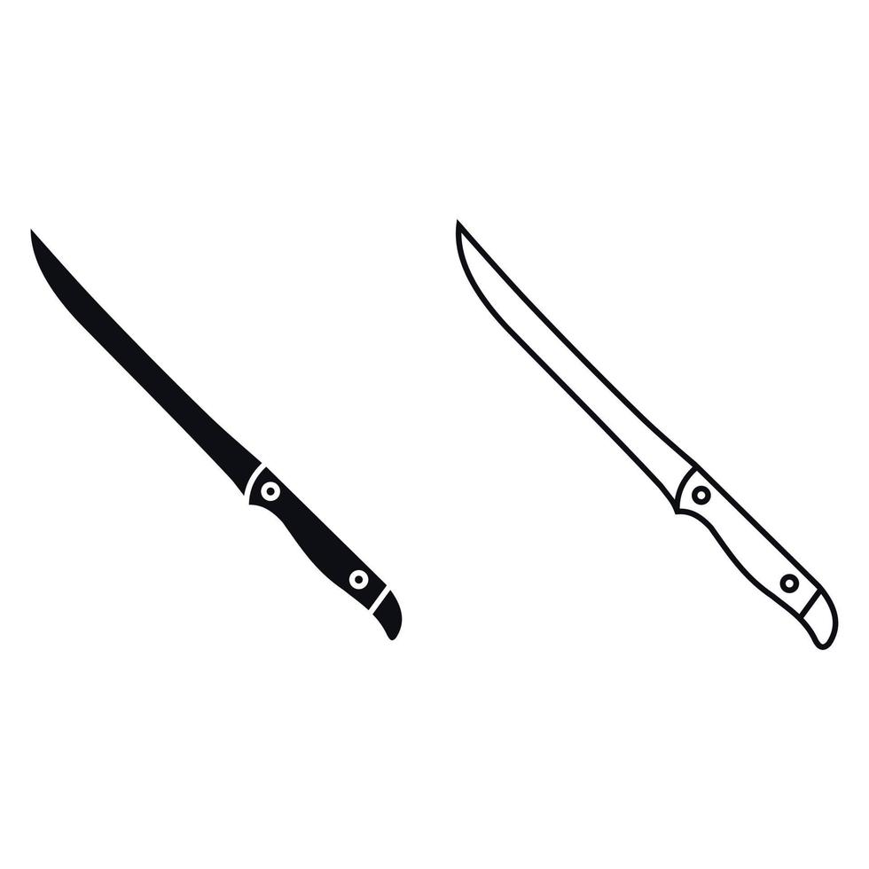 cuisine couteau icône vecteur ensemble. cuisinier illustration signe collection. chef symbole ou logo.