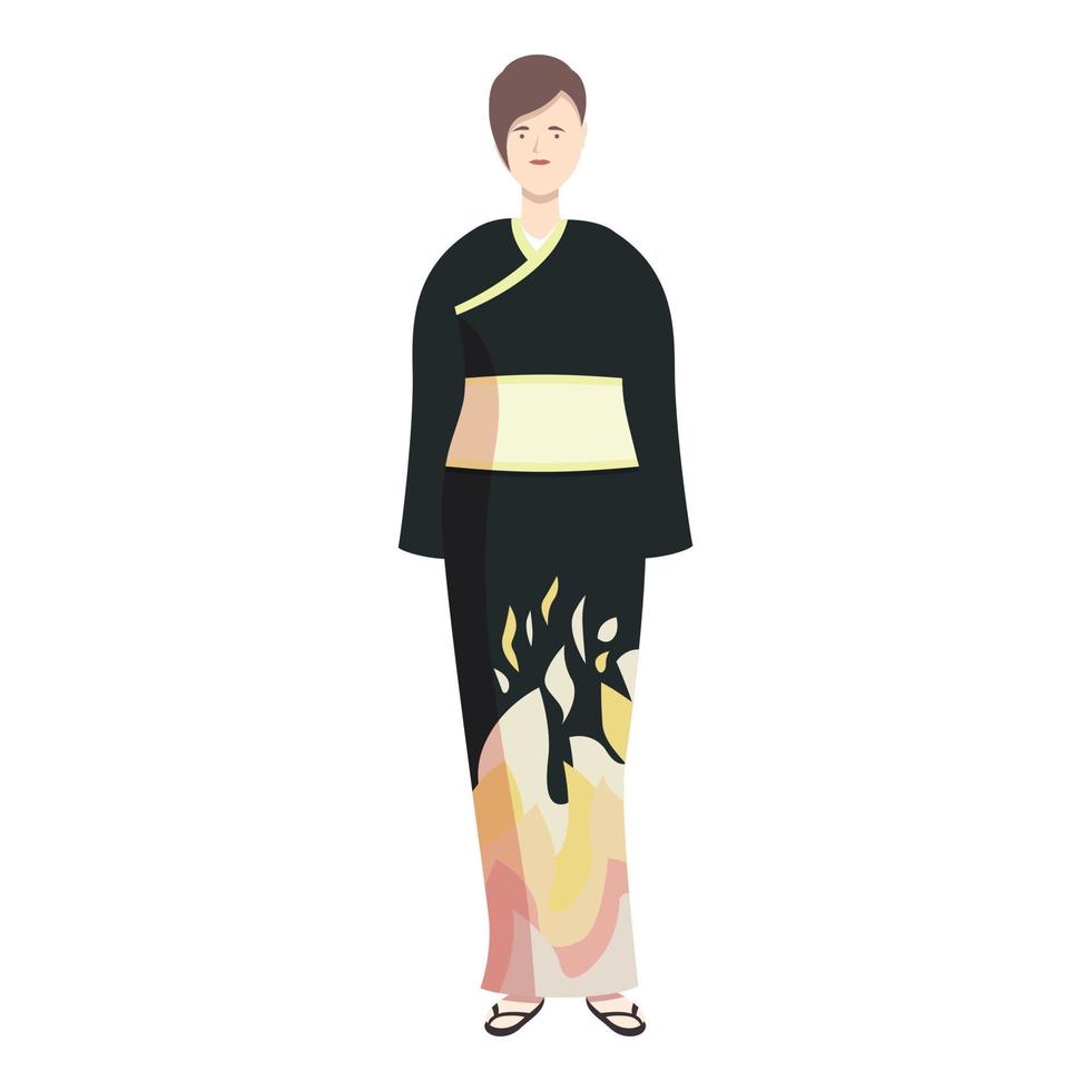 de bonne humeur kimono icône dessin animé vecteur. asiatique la personne vecteur