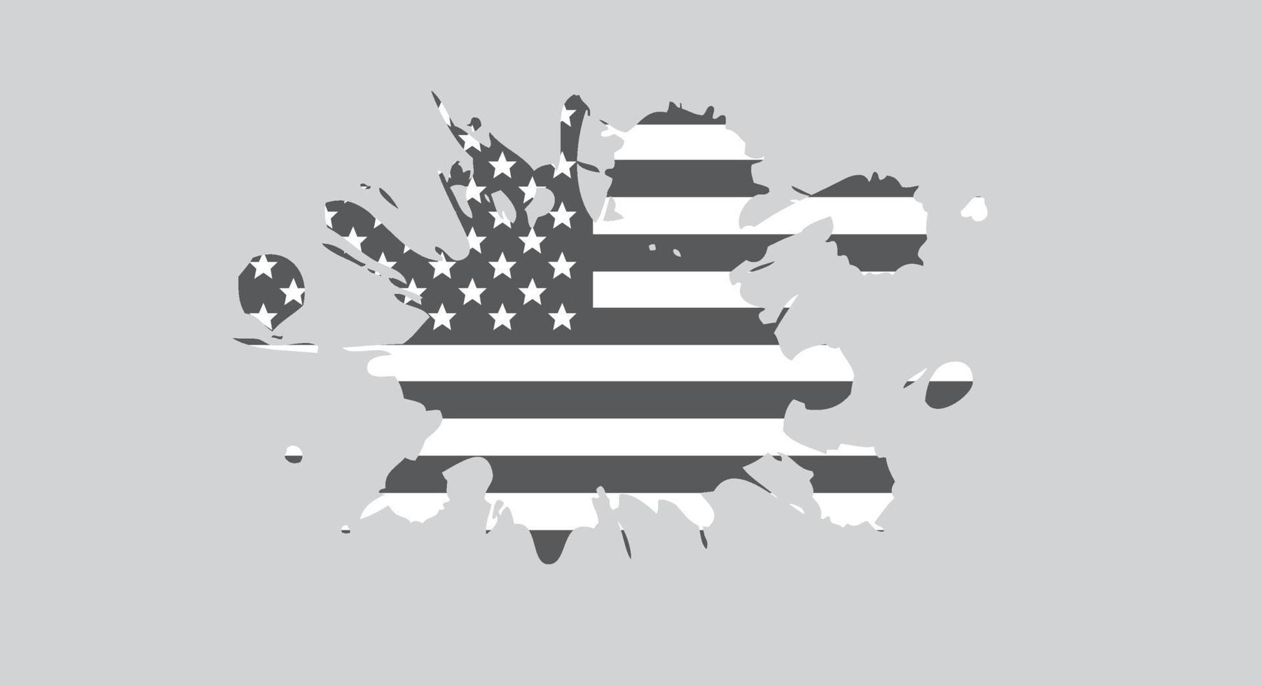 vecteur drapeau usa noir et blanc. symbole du drapeau américain.icône pour site Web ou application mobile
