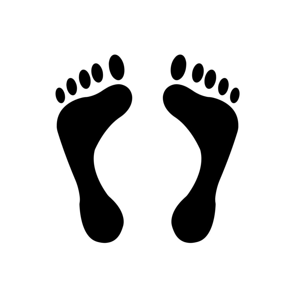 impression vectorielle de pied humain isolé vecteur
