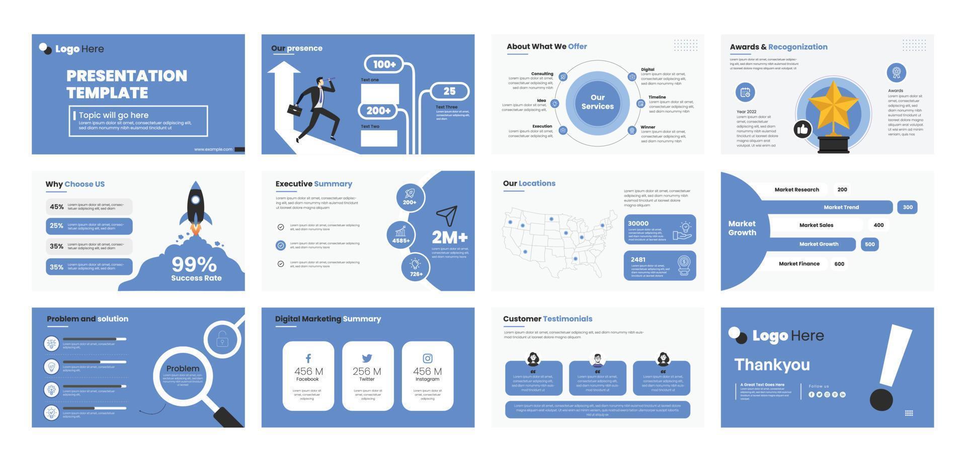 conception de modèle de présentation d'entreprise vecteur