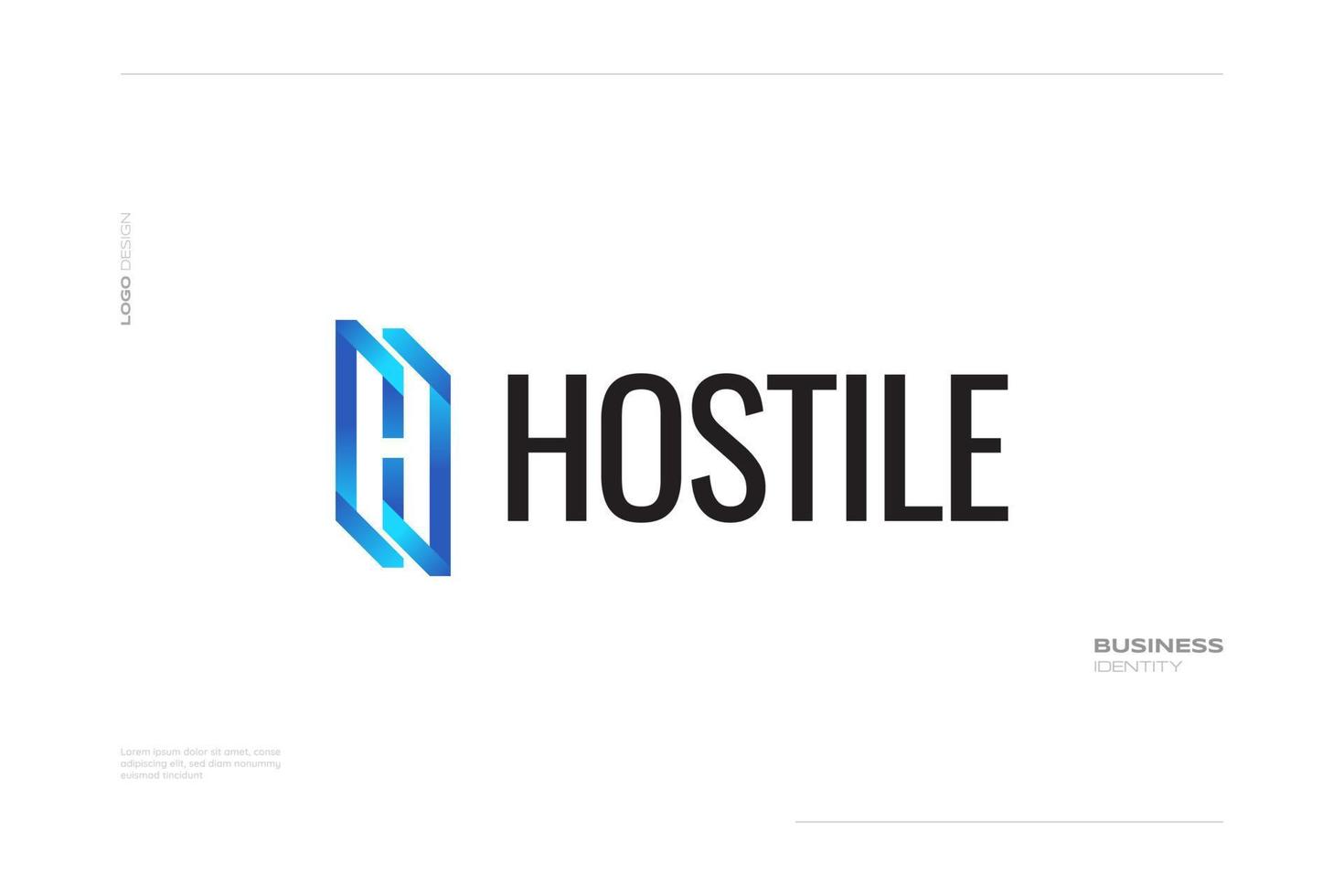 moderne et unique lettre h logo conception avec bleu pente style et négatif espace concept vecteur