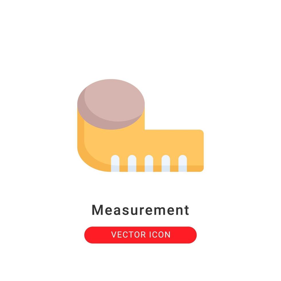 illustration vectorielle de mesure icône. conception plate d'icône de mesure. vecteur