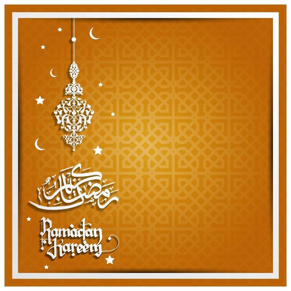 ramadan kareem salutation fond illustration islamique vector design avec lanternes brillantes et calligraphie arabe
