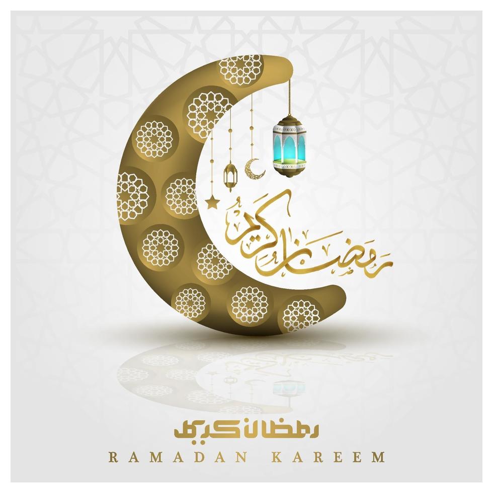 ramadan kareem salutation conception de vecteur de fond illustration islamique avec belle calligraphie arabe et lune