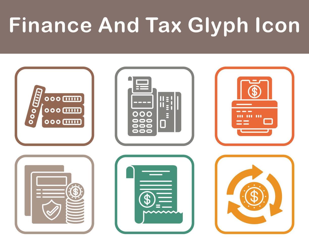 la finance et impôt vecteur icône ensemble