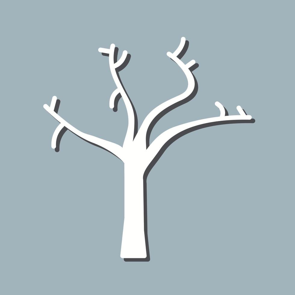 arbre sans icône de vecteur de feuilles