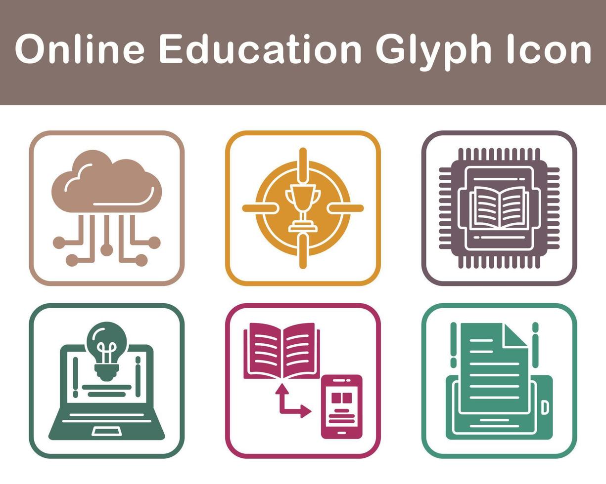 jeu d'icônes vectorielles de l'éducation en ligne vecteur