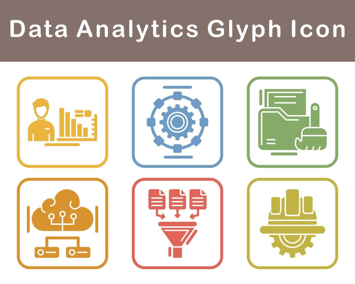 Les données analytique vecteur icône ensemble
