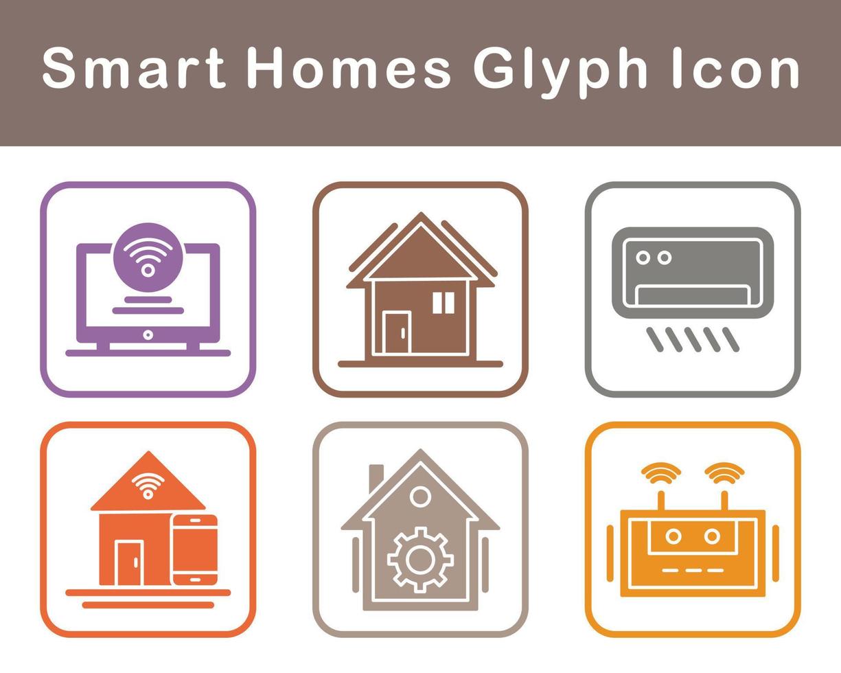 intelligent maisons vecteur icône ensemble