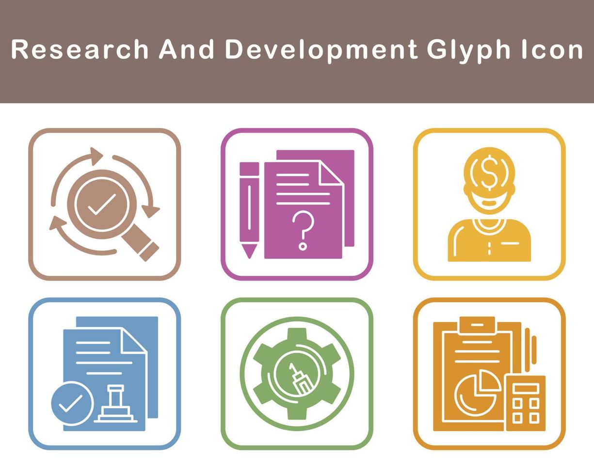 recherche et développement vecteur icône ensemble