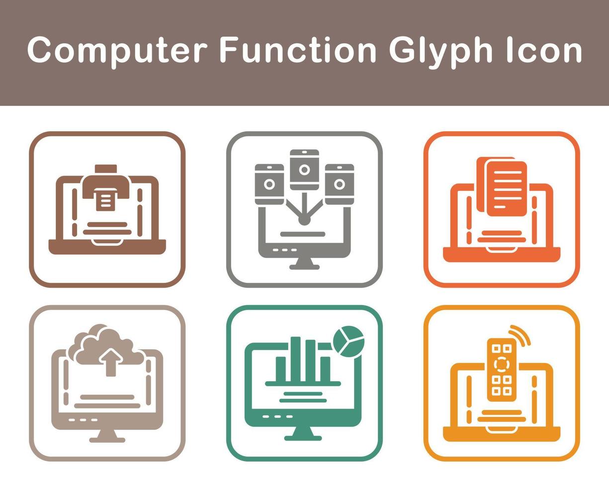 ordinateur une fonction vecteur icône ensemble