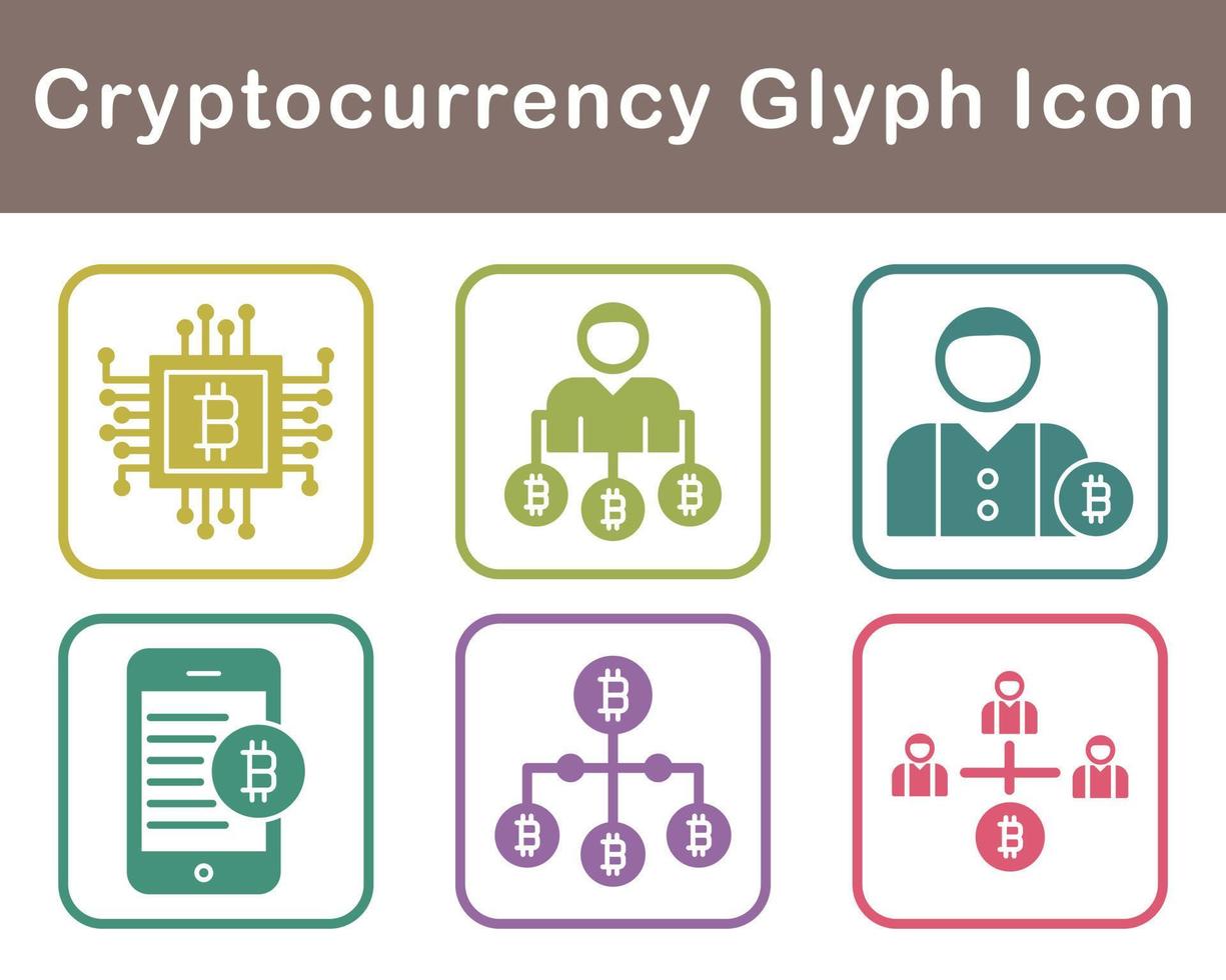 bitcoin et crypto-monnaie vecteur icône ensemble