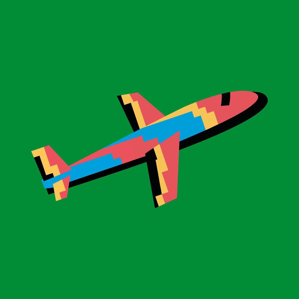 vecteur pixel art avion lancement.