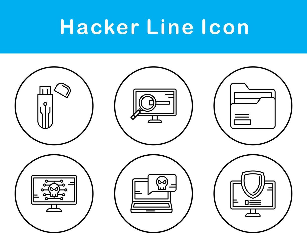 hacker, vecteur, icône, ensemble vecteur