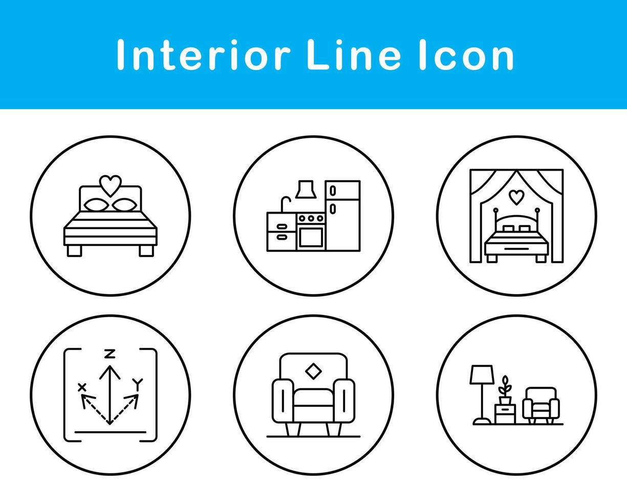 intérieur vecteur icône ensemble