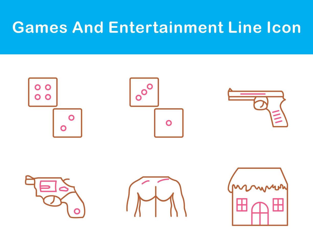 Jeux et divertissement vecteur icône ensemble