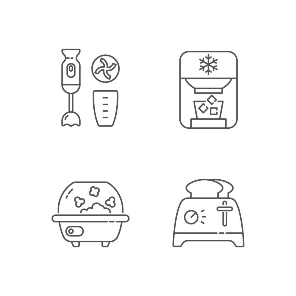 ensemble d & # 39; icônes linéaires électroménagers vecteur