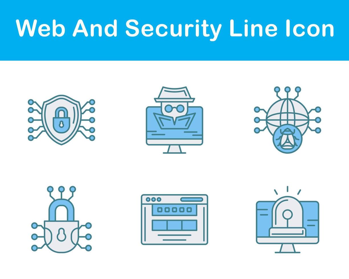 la toile et Sécurité vecteur icône ensemble