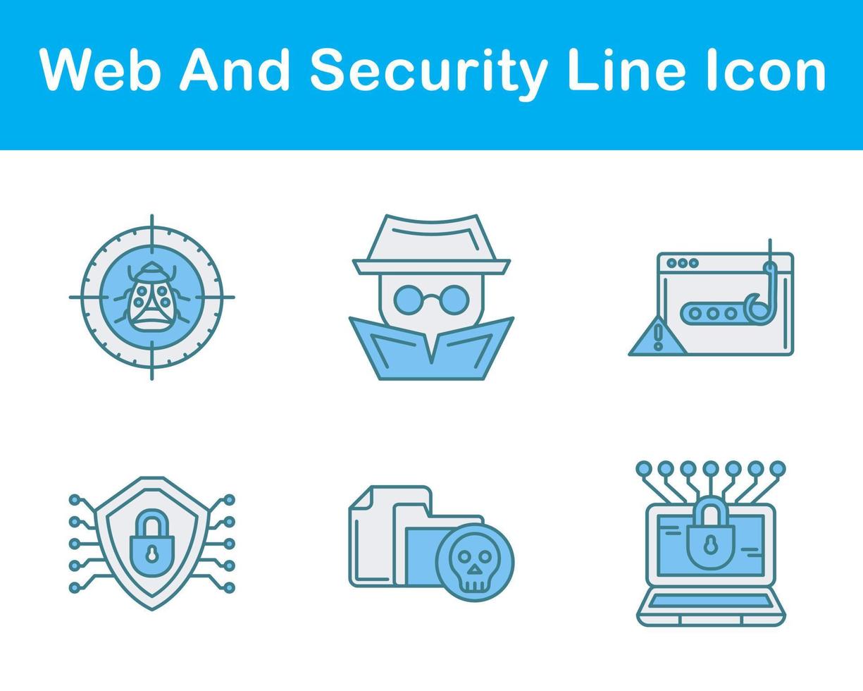 la toile et Sécurité vecteur icône ensemble