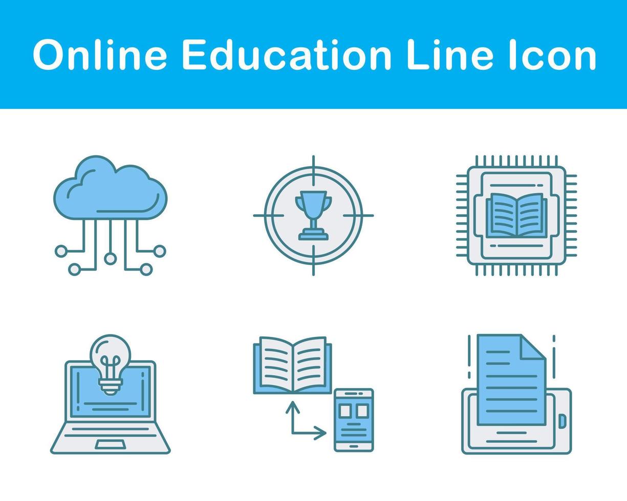 jeu d'icônes vectorielles de l'éducation en ligne vecteur