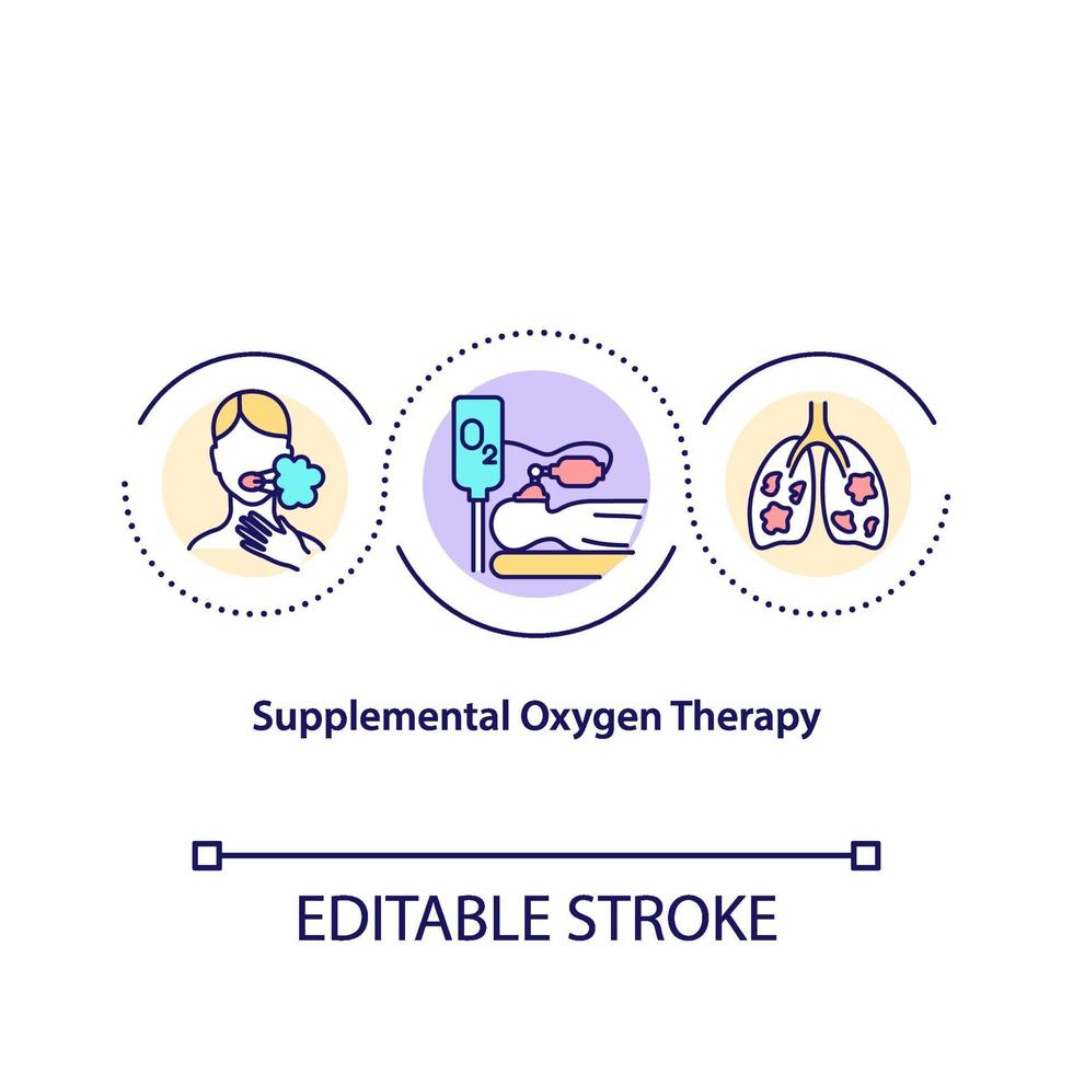 icône de concept de thérapie d & # 39; oxygène supplémentaire vecteur