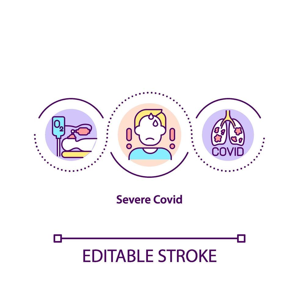 icône de concept de covid sévère vecteur